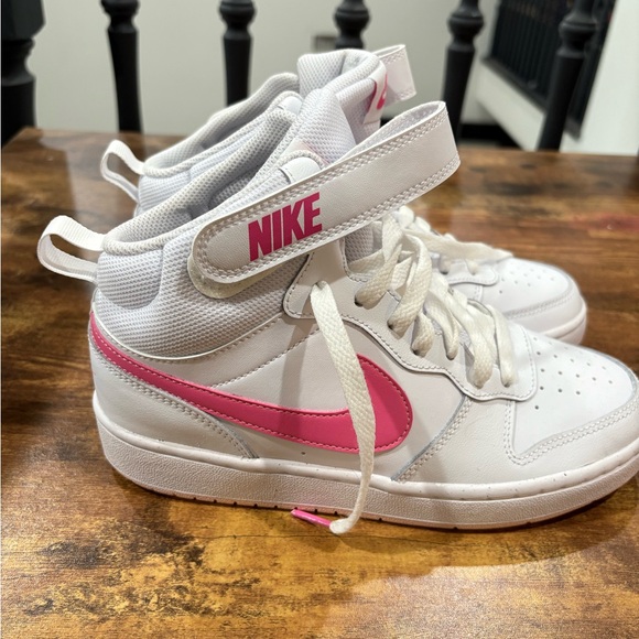 Nike White and Pink Strap Sneakers - Picture 1 of 6